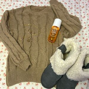 tan sweater from shein! *NEVER USED WITH BAG*